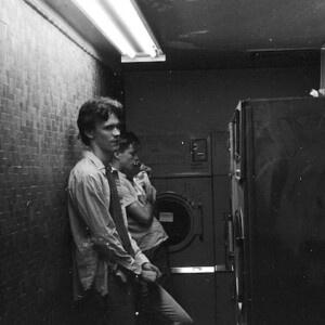 Yours truly with Patty Boom in the laundry room. Photo by Marc A.