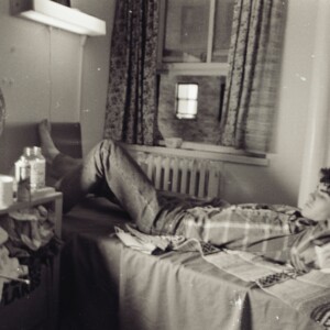 Bob B. in his room overlooking the pit.