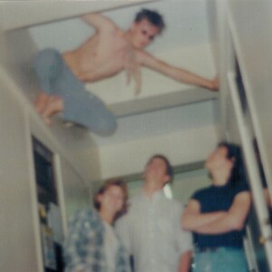 Martin S. Actually climbing the walls as others look on blurily.
